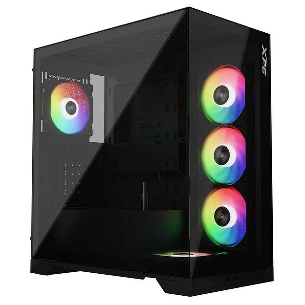 Корпус XPG INVADER X BLACK (INVADERXMT-BKCWW) Mid-Tower Gaming ATX PC Case with Panoramic View, Tempered Glass Panels, and RGB Lighting Black фото 1