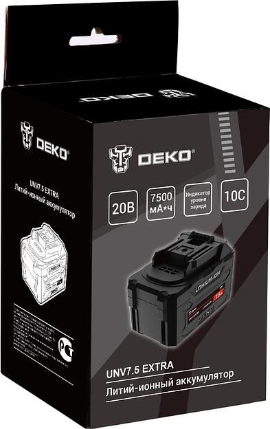 Батарея аккумуляторная Deko UNV7.5 EXTRA 20В 7.5Ач Li-Ion (063-4499) фото 8