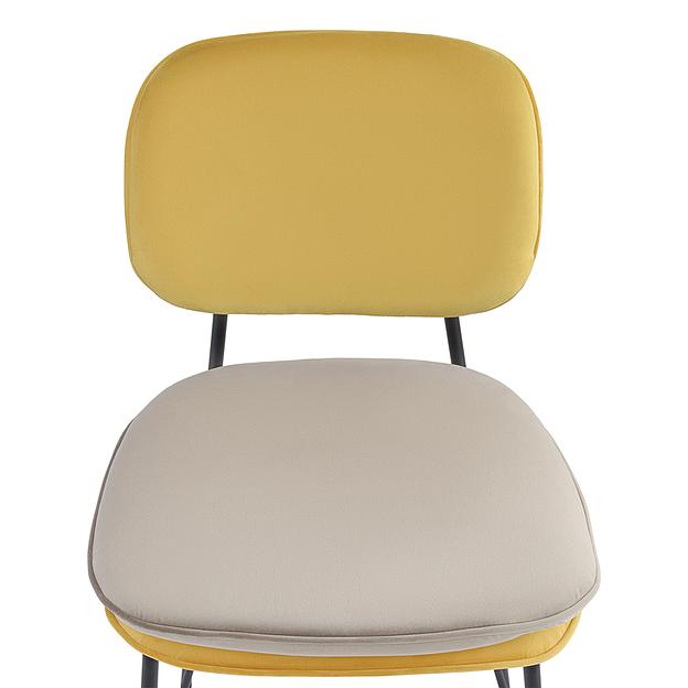 Стул полубарный Pea, велюр, желтый/бежевый фото 6