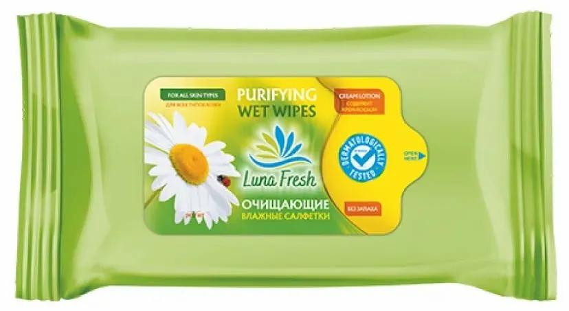 Салфетки влажные Luna Fresh «Очищающие» без запаха 20 шт ОПТ фото 1