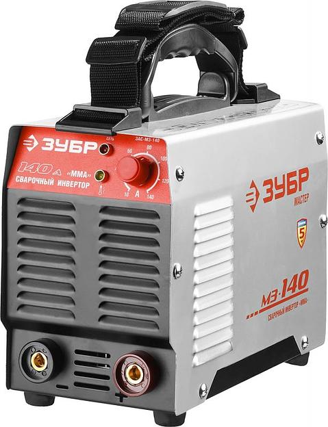 ЗУБР "МАСТЕР" Инвертор сварочный [ЗАС-М3-140] { М3, 140А, MMA, IGBT, ПВ-30%, 1*220В (мин 180В)} фото 1