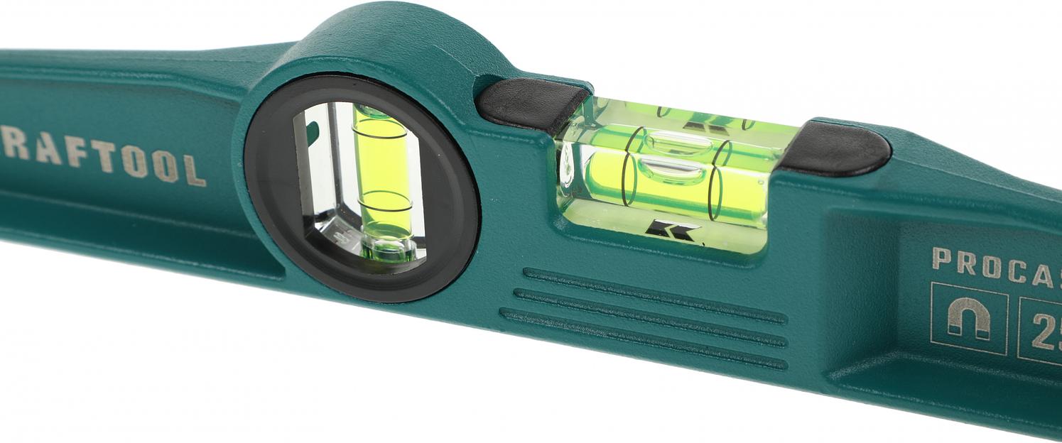 KRAFTOOL Уровень "SUPERKRAFT-M" литой, 2 ампулы, 0,5 мм/м, 250 мм [34717-025] фото 9