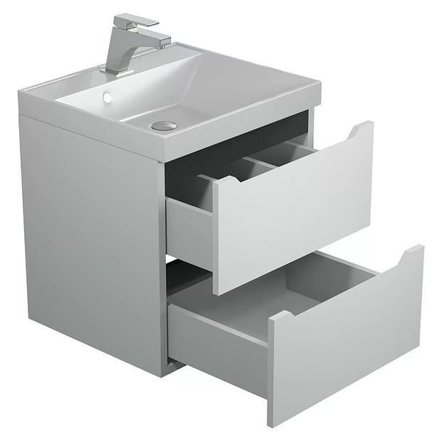 Тумба под раковину для ванной Uperwood Tanos 50 см, подвесная,  белая/графит фото 6