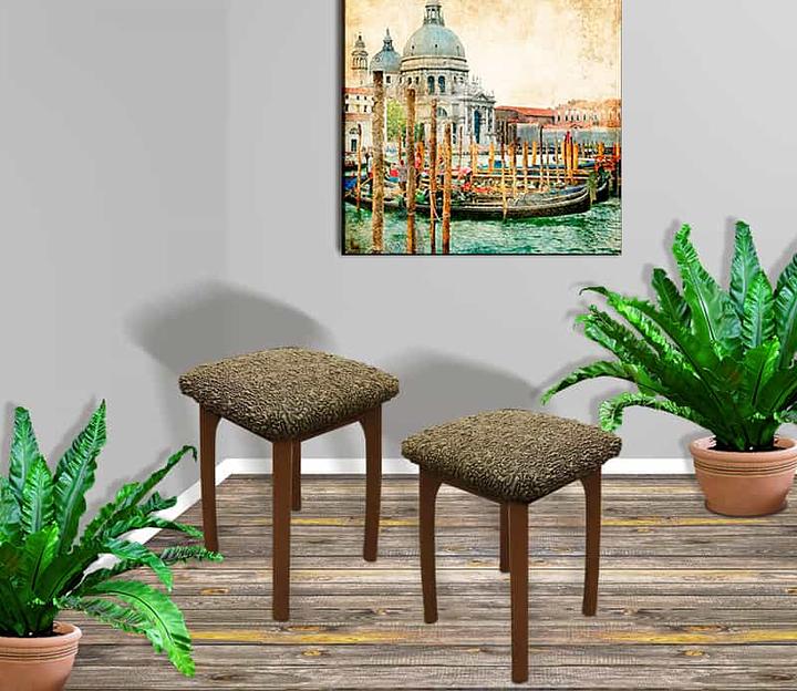 Чехол на табурет Чехлы&Пледы «Виктория» оливковый (2 шт) ОПТ фото 3