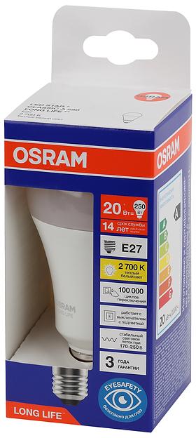 Лампа светодиодная LED 20Вт Е27 2700К 2452Лм груша 220В (замена 250Вт) OSRAM фото 3
