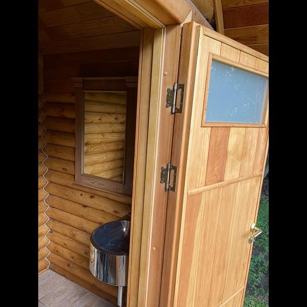 Дверь из кедра 2000×800 мм утеплённая с замком и пропиткой фото 4