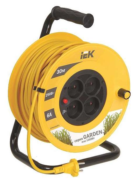 Сетевой удлинитель IEK Garden 30м (4 розетки) желтый/черный (пакет ПЭ) фото 1