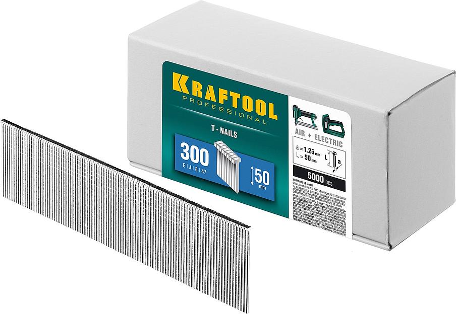 KRAFTOOL гвозди тип 300 (47/J/ F), 50 мм, калибр 18GA. 5000 шт (31785-50) фото 1