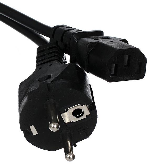 Кабель компьютер - розетка 220V <5.0м> (Европейский стандарт) VCOM Telecom TP021-5.0-BK фото 1