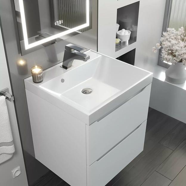 Тумба под раковину для ванной Uperwood Tanos 50 см, подвесная, белая матовая фото 4