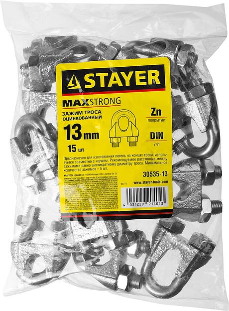STAYER DIN 741, 13 мм, 15 шт, зажим троса (30535-13) фото 3
