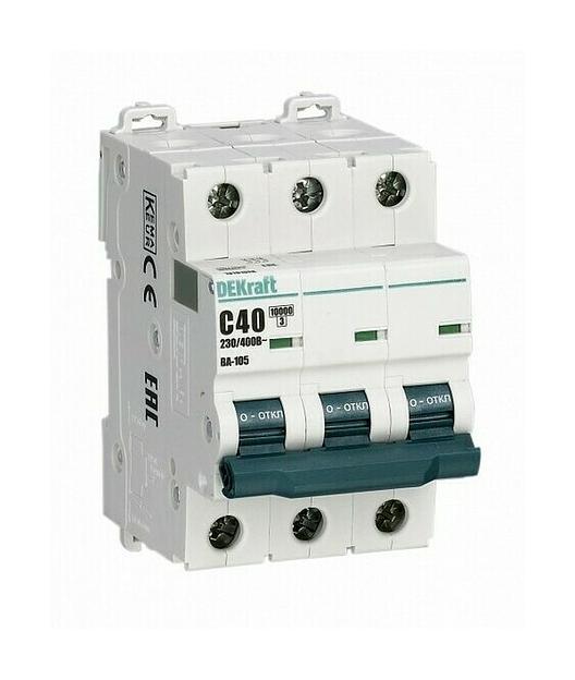 Выключатель автоматический 3P кривая C 63A 10кА ВА-105 фото 1