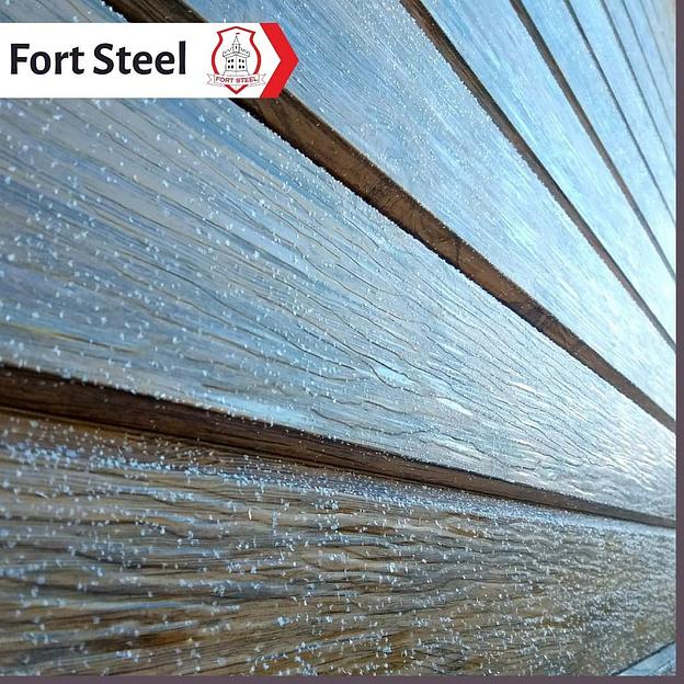 Металлический сайдинг «Евробрус с тиснением» цвет Printech Тёмный дуб 3D фото 1