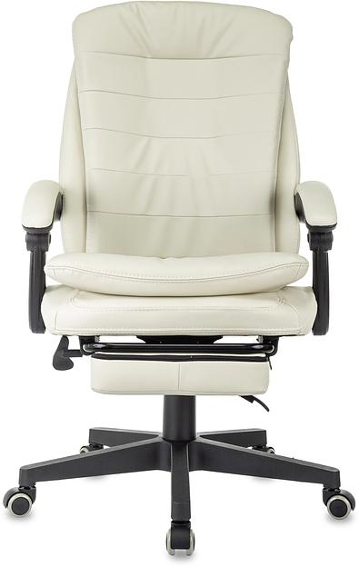 Кресло руководителя Бюрократ T-9950MSG-F слоновая кость эко.кожа крестов. пластик подст.для ног фото 2
