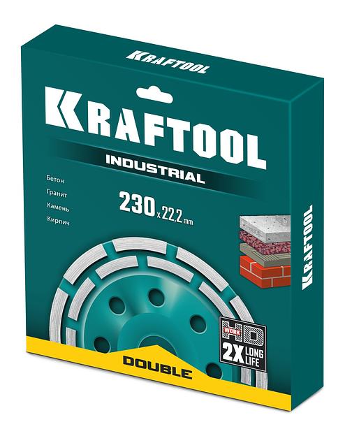 KRAFTOOL Double d 230 мм, двухрядная алмазная чашка, INDUSTRIAL (33369-230) фото 2