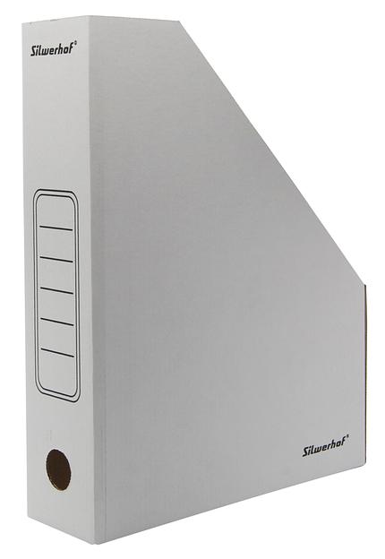 Лоток вертикальный Silwerhof ЛВ-75БЕЛЫЙ микрогофрокартон корешок 75мм A4 325x250x75мм белый фото 2