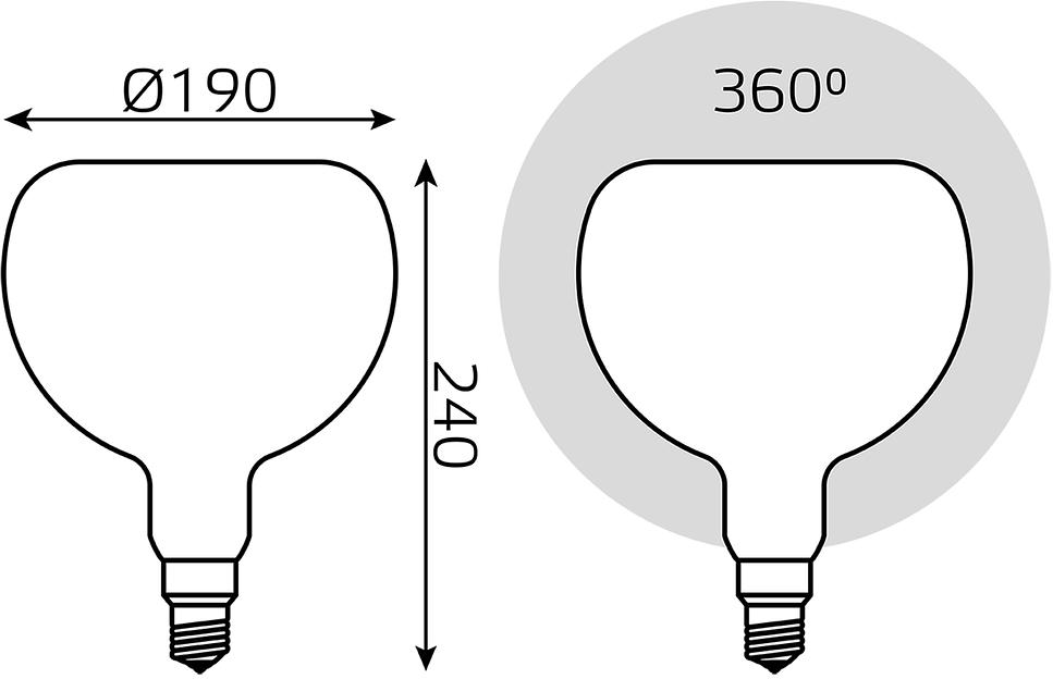 Лампа Filament А190 10W 890lm 4100К Е27 milky диммируемая LED фото 5