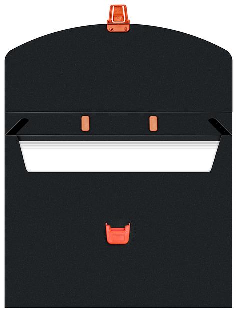 Портфель Бюрократ Black Opal BLPP01OR 1 отдел. A4 пластик 0.7мм черный/оранжевый фото 2