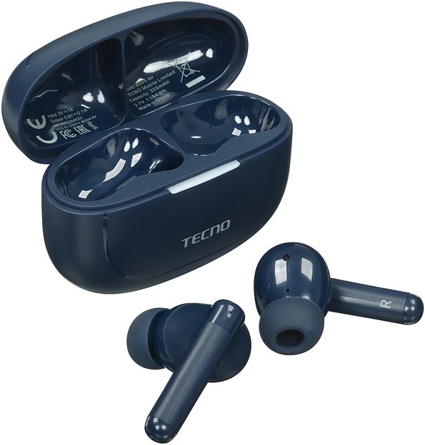 Гарнитура внутриканальные Tecno BD04 синий беспроводные bluetooth в ушной раковине (BD04 AIR MIDNIGHT BLUE) фото 1
