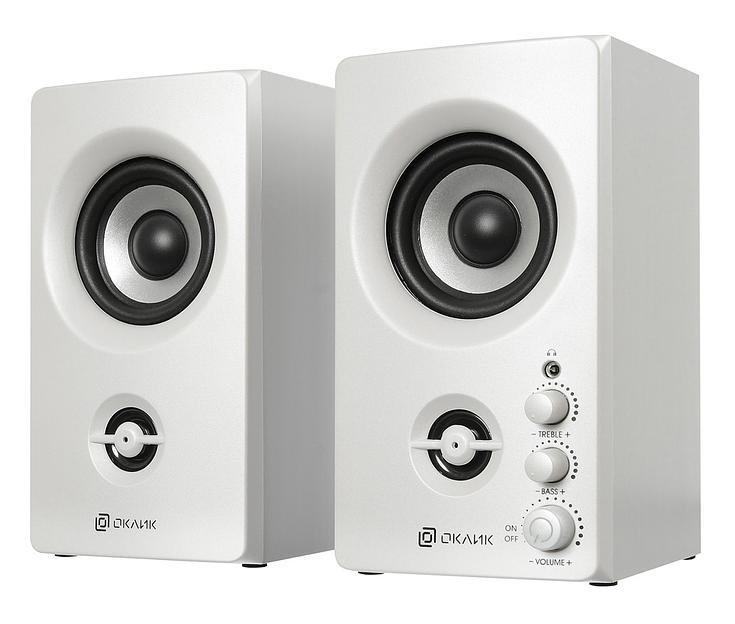 Колонки Оклик OK-164 2.0 белый 30Вт фото 2