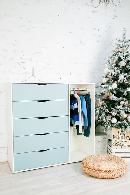 Тумба детская «Облако» 5 ящиков и штанга фото 2