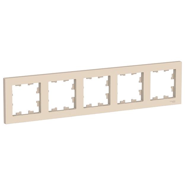 Systeme electric ATN000205 ATLASDESIGN 5-постовая РАМКА, универсальная, БЕЖЕВЫЙ фото 1