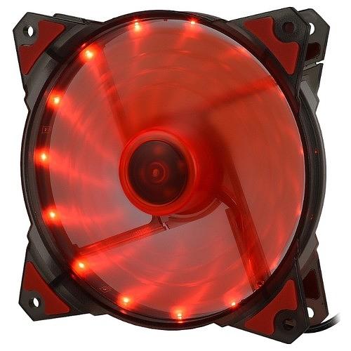 CROWN Вентилятор для компьютерного корпуса CMCF-12025S-1220 (120*120*25мм;Красный 16LED;1500 об/мин;35CFM;20Дб;Подшипник скольжения;3pin+MOLEX(папа-мама) 40+10см) фото 1