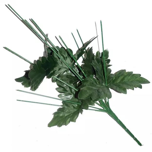 Подбукетник 10 голов с 5 тройными резными листами 38см 006-013 фото 1