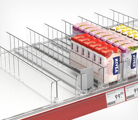 Разделитель пластиковый высотой 60 мм с передним ограничителем 60 мм DIV60-BT60 длина 285-485 мм фото 1