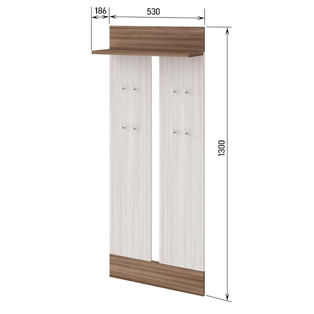 Вешалка навесная «Оптима» исполнение 2, шимо тёмный, шимо светлый, опт фото 2