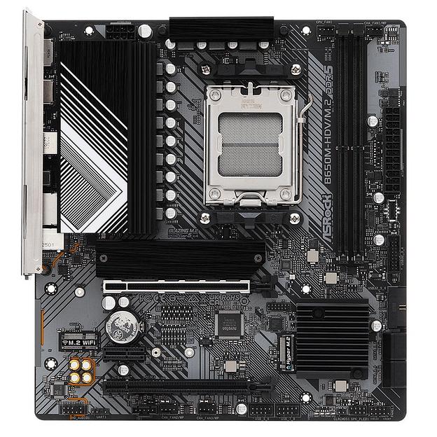 Материнская плата ASROCK B650M-HDV/M.2, AM5, B650, 2*DDR5, HDMI+DP, 4xSATA3 6.0, M.2 Socket, RAID, USB 3.2, USB 2.0, Type-C, mATX (B650M-HDV/M.2) фото 2