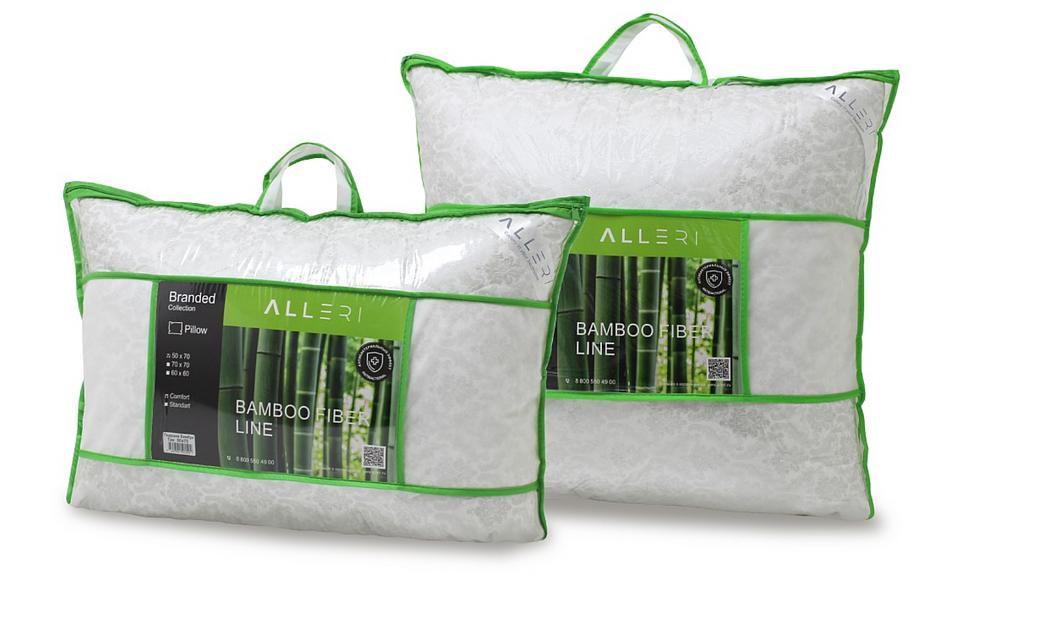 Подушка «Бамбук» тик двухкамерная 70×70 ОПТ фото 3