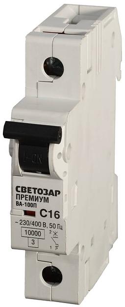 СВЕТОЗАР ВА-100П, 1P, 50А, C, 10кА, автоматический выключатель, Премиум (SV-49031-50-C) фото 1