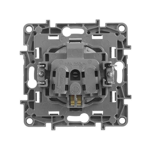 Розетка 2К+З, немецкий стандарт, винтовые зажимы, 16А, 250В~, Etika, антрацит Legrand 672621 фото 2