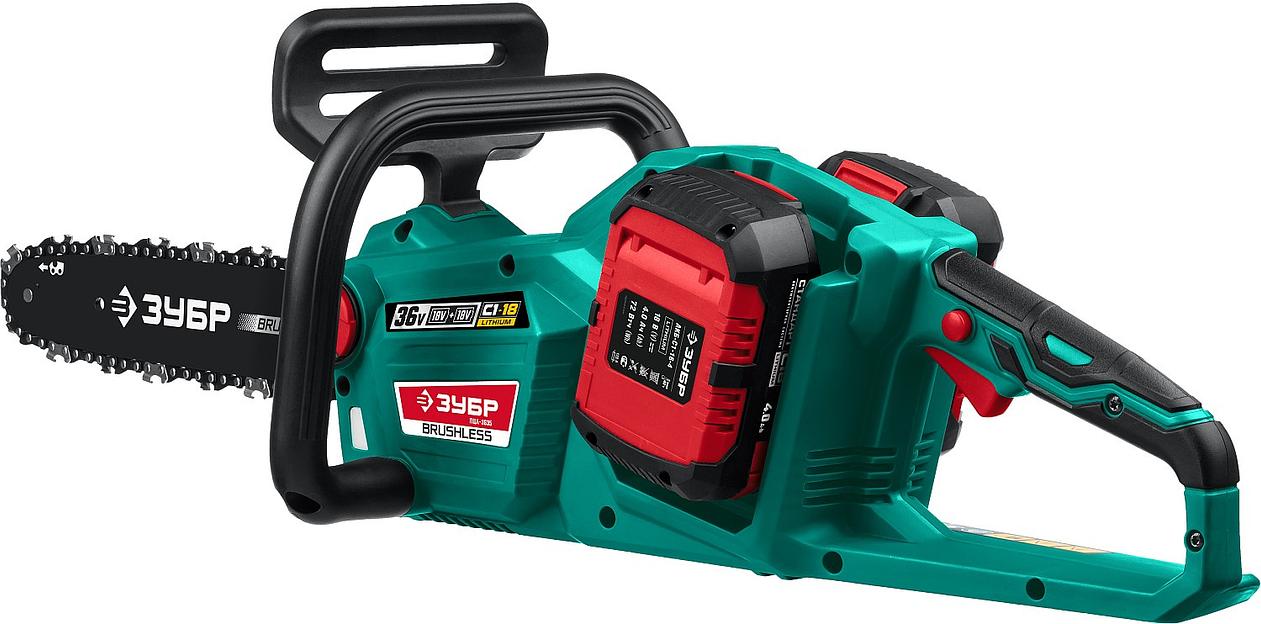 Электрическая цепная пила Зубр ПЦЛ-3635-42 дл.шины:14" (35cm) 2аккум. 4Ач ЗУ фото 10
