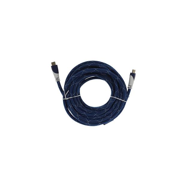 Кабель аудио-видео HDMI (m) - HDMI (m), ver 1.4, 10м, GOLD, ф/фильтр, синий/белый фото 1