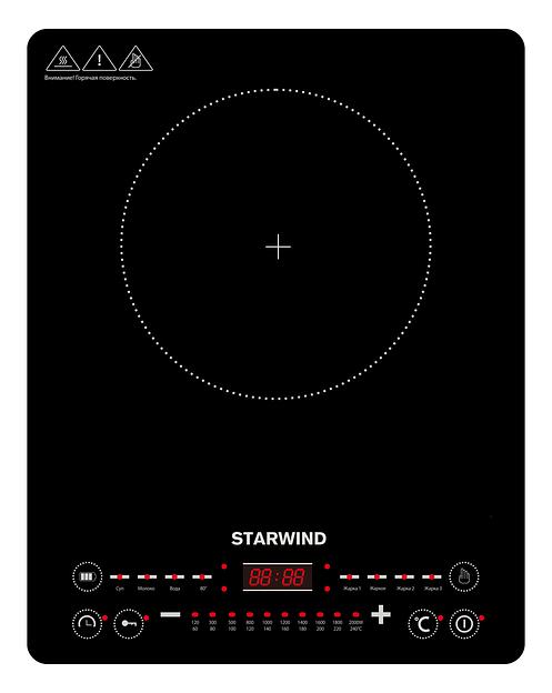 Плита Индукционная Starwind STI-1001 черный стеклокерамика (настольная) фото 1