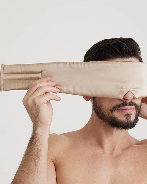 Шёлковая мужская маска для сна Deep Sleep «Cappuccino» (Men Collection) ОПТ фото 2