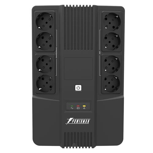 ИБП POWERMAN Brick 1000, линейно-интерактивный, 1000ВА, 600Вт, 4 евророзетки с резервным питанием, 4 евророзетки с фильтрацией, батарея 12В 9Ач 1 шт., 309мм х 202мм х 93мм, 5.6 кг. Powerman BRICK 1000 фото 3