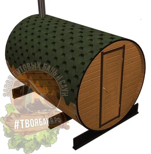 Круглая баня-бочка 3 м (1 секция) фото 1