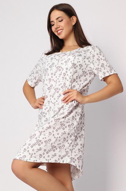 Женская сорочка «Очарование», экрю (какао цветы), опт фото 4