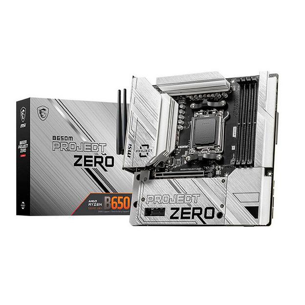 Материнская плата MSI B650M PROJECT ZERO B650, AM5, 4DDR5, 1PCI-Ex16, 2PCI-Ex1, 2M.2, 4SATA3.0, 1USB3.2Gen2x2, 5USB3.2Gen2, 4USB3.2Gen1, 6USB 2.0 фото 1