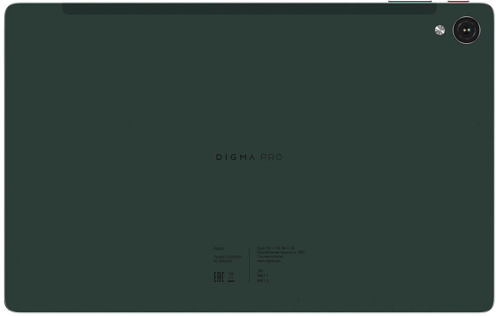 Планшет Digma Pro Pulse T606 (1.6) 8C RAM6Gb ROM128Gb 10.4" In-Cell 2000x1200 4G 2Sim Android 14 темно-зеленый 13Mpix 5Mpix BT WiFi microSD 128Gb 7000mAh фото 3
