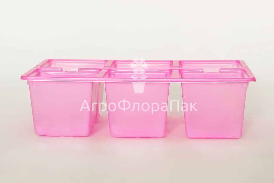 Кассета рассадная, цветная, 6 ячеек (7*7 см) ОПТ фото 2