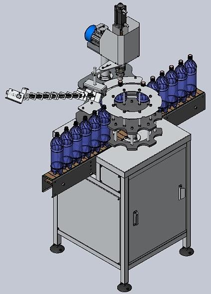 Автомат укупоривания тары 0,01 – 3,0 л. винтовыми колпачками роторного типа АУ-1200К-МГ фото 2