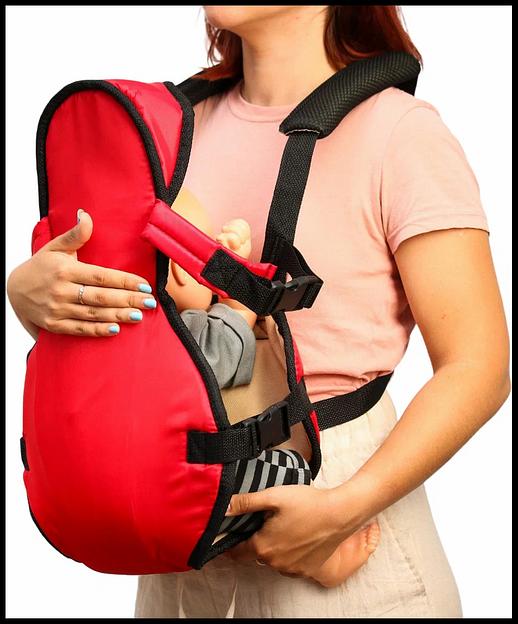 Рюкзак-переноска «Сидим, лежим» красный ОПТ фото 6