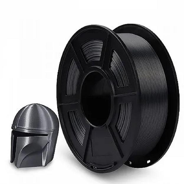 Филамент NVPRINT Silk PLA+ Grey для 3D печати диаметр 1.75мм длина 330 метров масса 1 кг фото 1