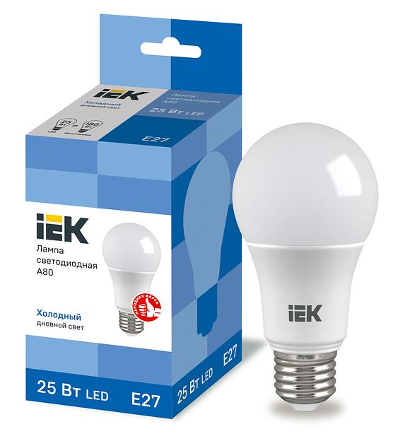 Iek LLE-A80-25-230-65-E27 Лампа LED A80 шар 25Вт 230В 6500К E27 фото 1