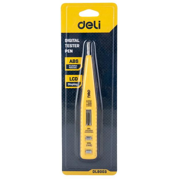 Измерительный и разметочный инструмент Deli Индикаторная отвертка-тестер напряжения цифровая Deli DL8003 (12-250 В) фото 5