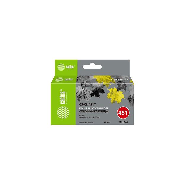 Картридж Cactus CS-CLI451Y, желтый / CS-CLI451Y фото 1